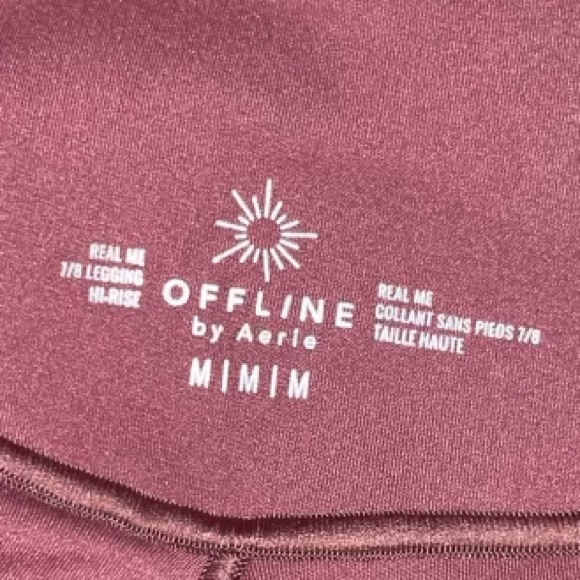 AERIE REAL ME MAUVE MAROON XTRA HIGH WAIST CROSSOVER LEGGINGS NEW 7/8 length M - Picture 5 of 5